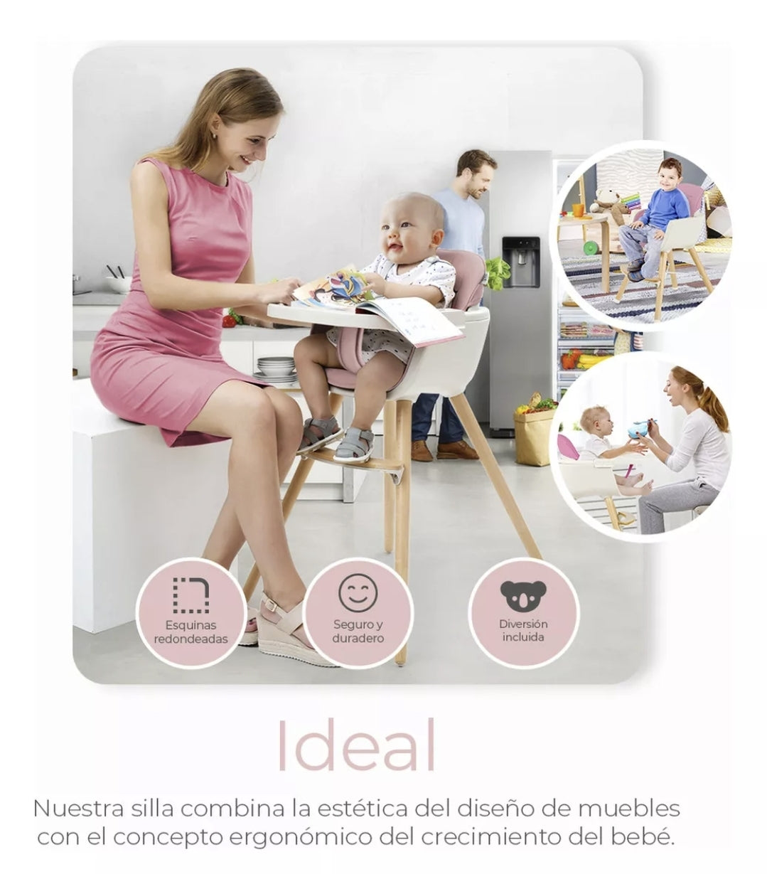 Silla alta para bebé 4 en 1