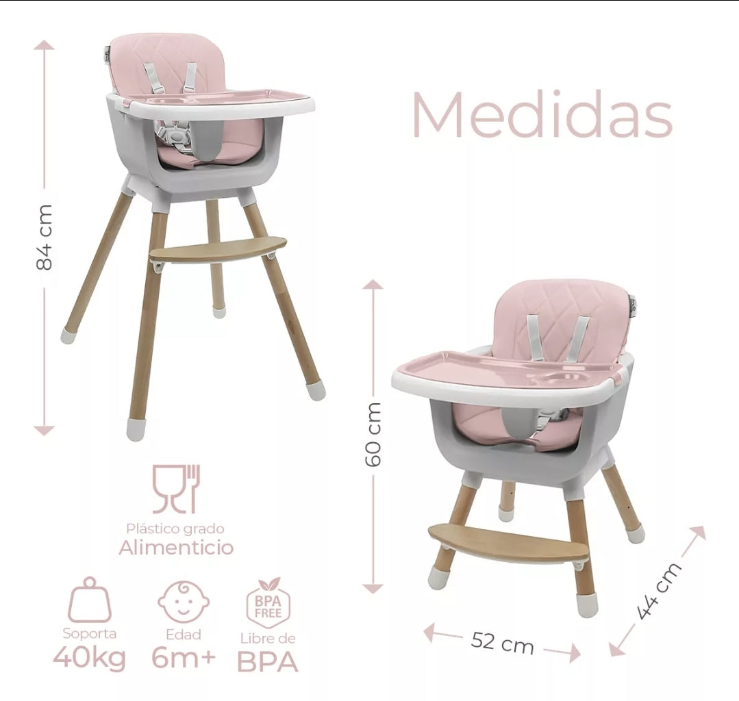 Silla alta para bebé 4 en 1