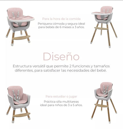 Silla alta para bebé 4 en 1
