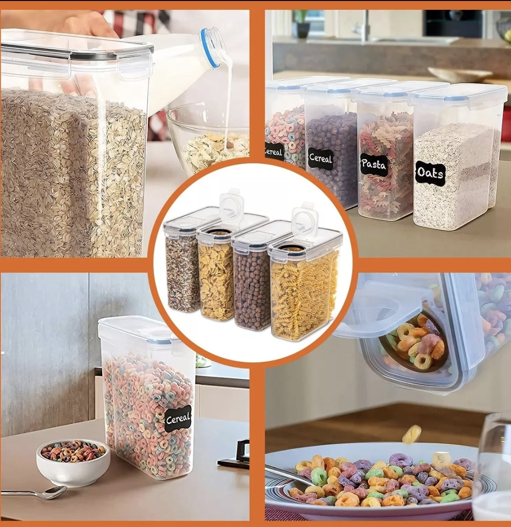 8 contenedores herméticos para cereales capacidad 2.5L
