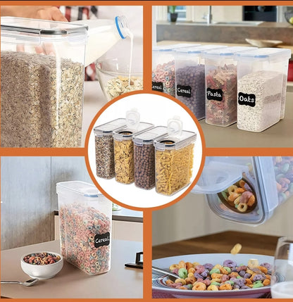 8 contenedores herméticos para cereales capacidad 2.5L