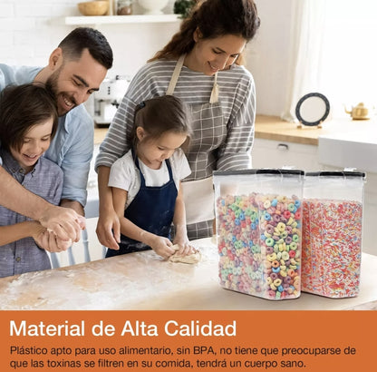 8 contenedores herméticos para cereales capacidad 2.5L