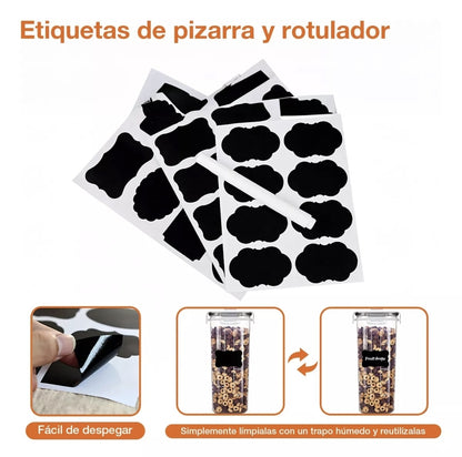 8 contenedores herméticos para cereales capacidad 2.5L