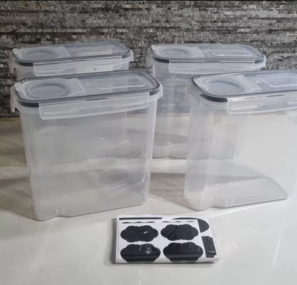 8 contenedores herméticos para cereales capacidad 2.5L