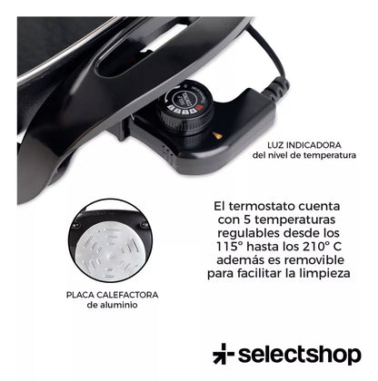 Sartén eléctrico antihaderente 6L con termostato