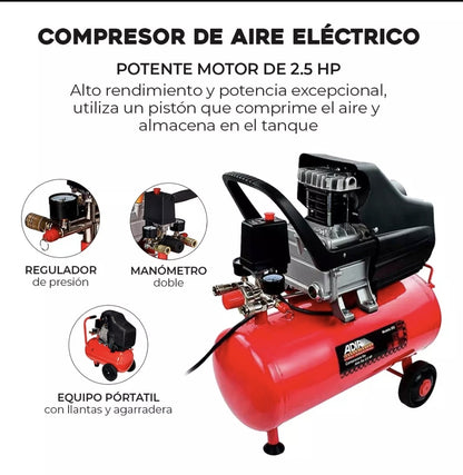 Compresor eléctrico lubricado 2.5Hp 25L