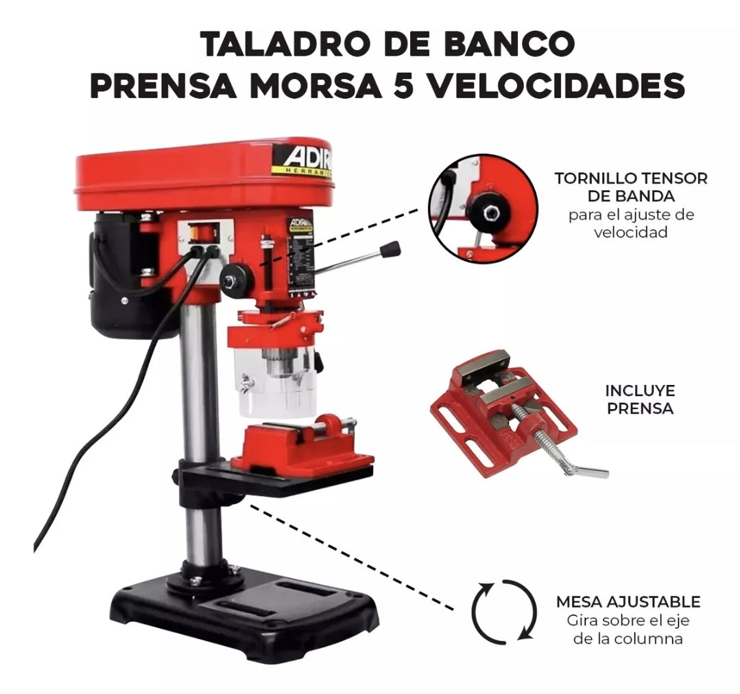 Taladro de banco 250w 5 velocidades