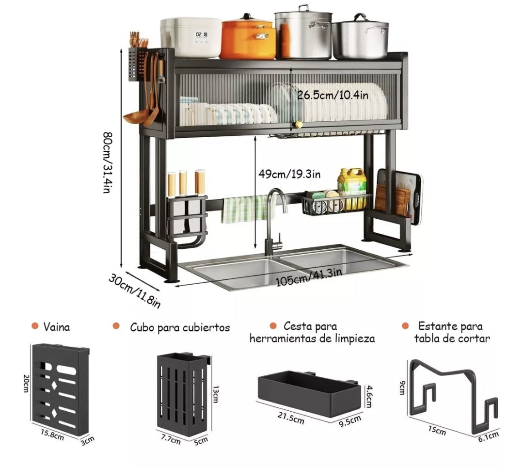 Escurridor de trastes con puerta 105cm