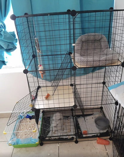 Corral para mascotas 3 pisos con puerta 120x75x39cm