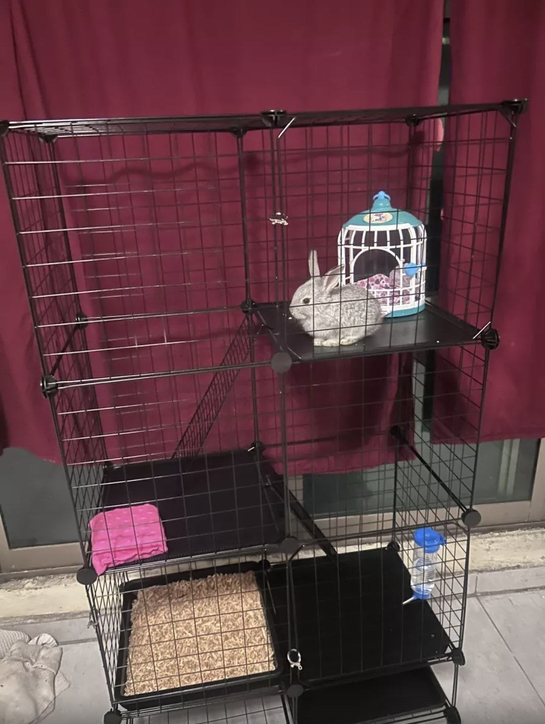 Corral para mascotas 3 pisos con puerta 120x75x39cm