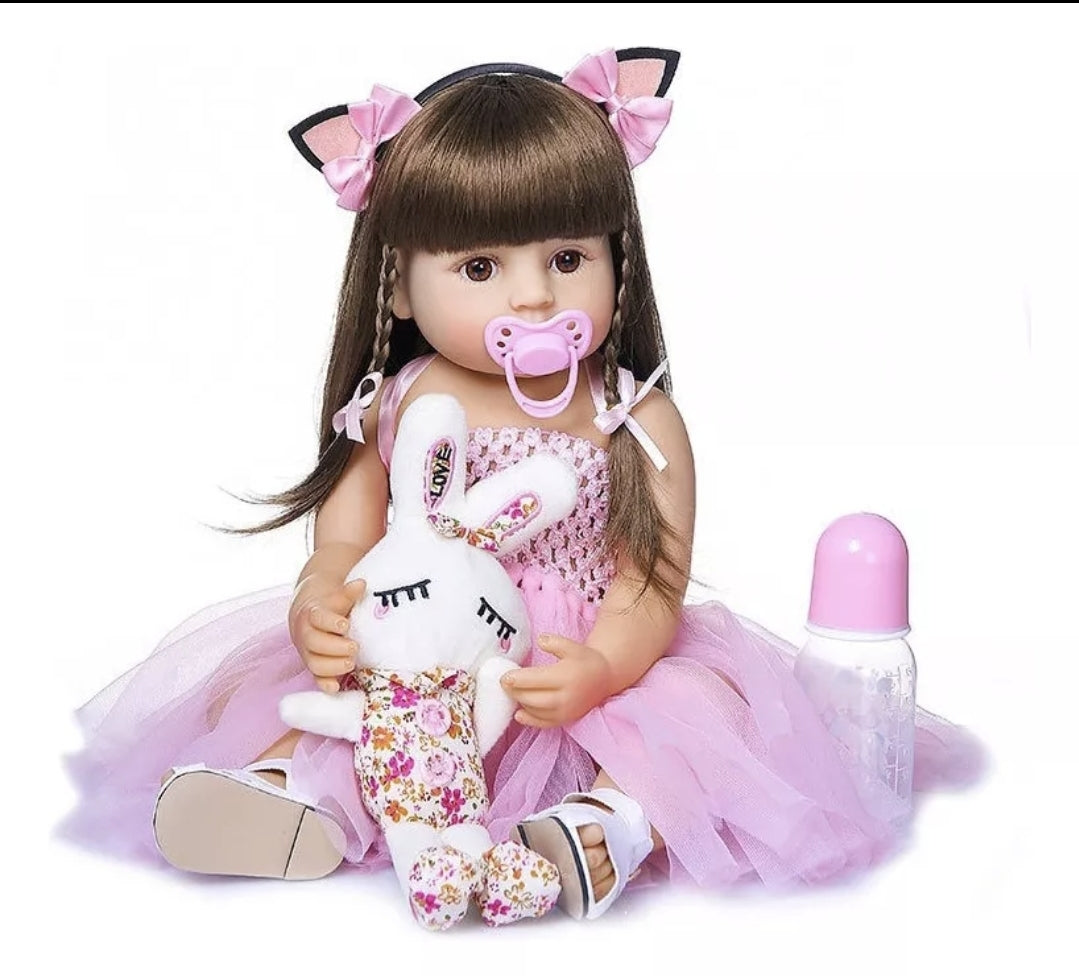 Muñeca TIPO Reborn de silicona 55cm