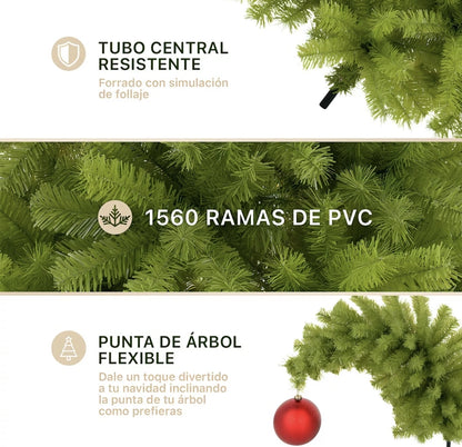 Árbol de Navidad punta flexible Verde + Esferas