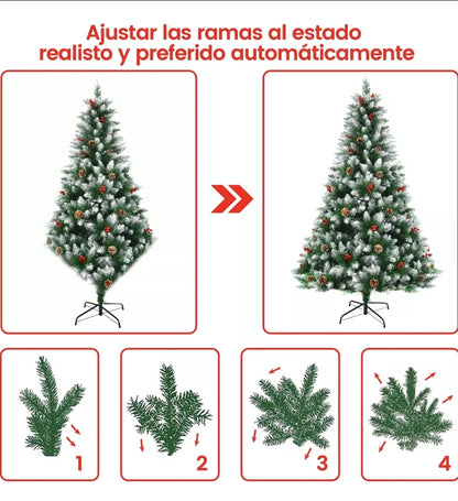 Árbol de Navidad nevado 1.80m 800 ramas