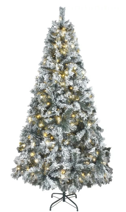 Árbol de Navidad Nevado 180cm 600 ramas  con luz Led