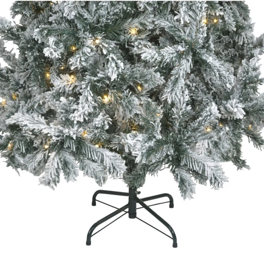 Árbol de Navidad Nevado 180cm 600 ramas  con luz Led