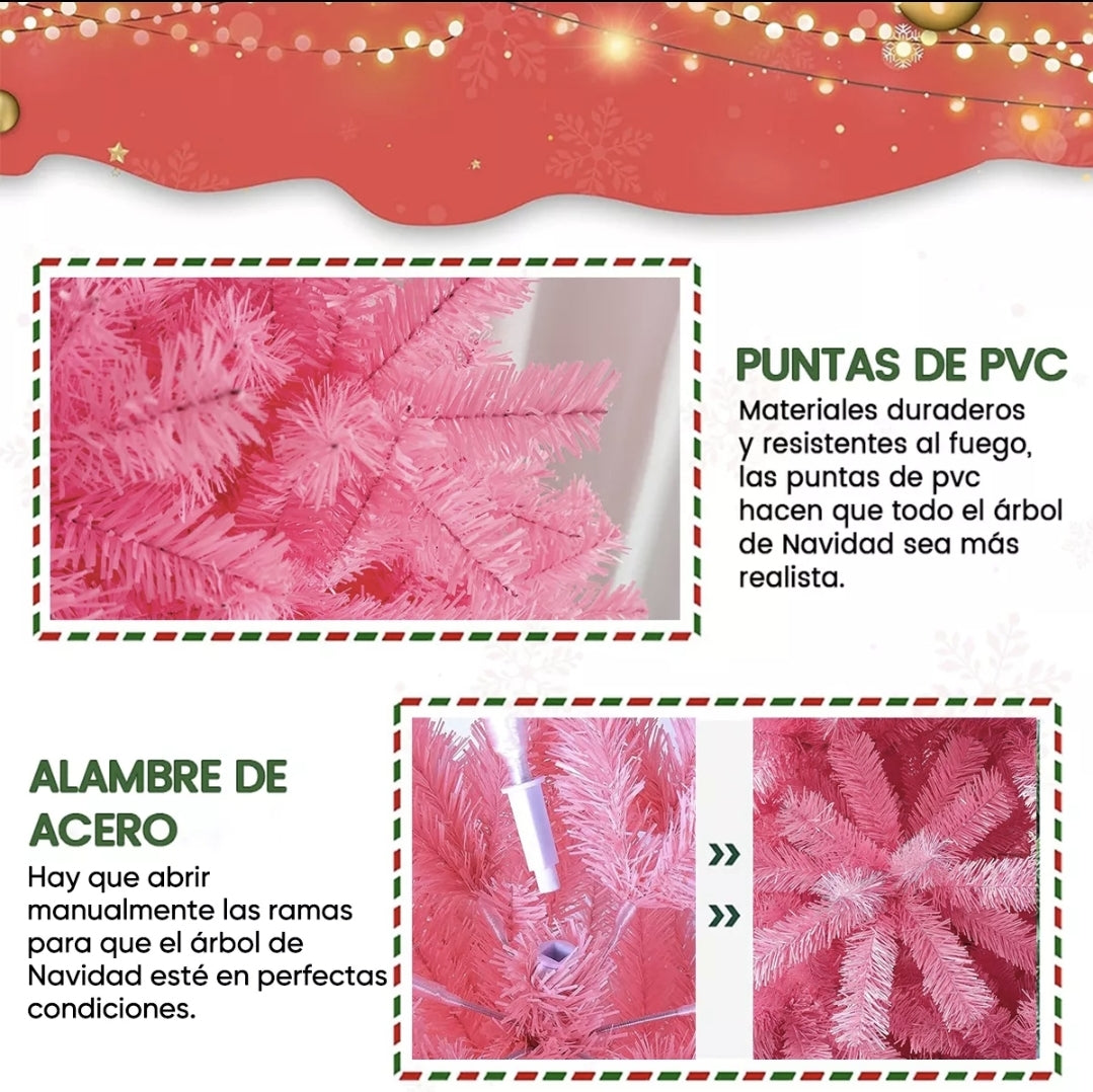 Árbol de Navidad 1.50m 450 ramas ROSA