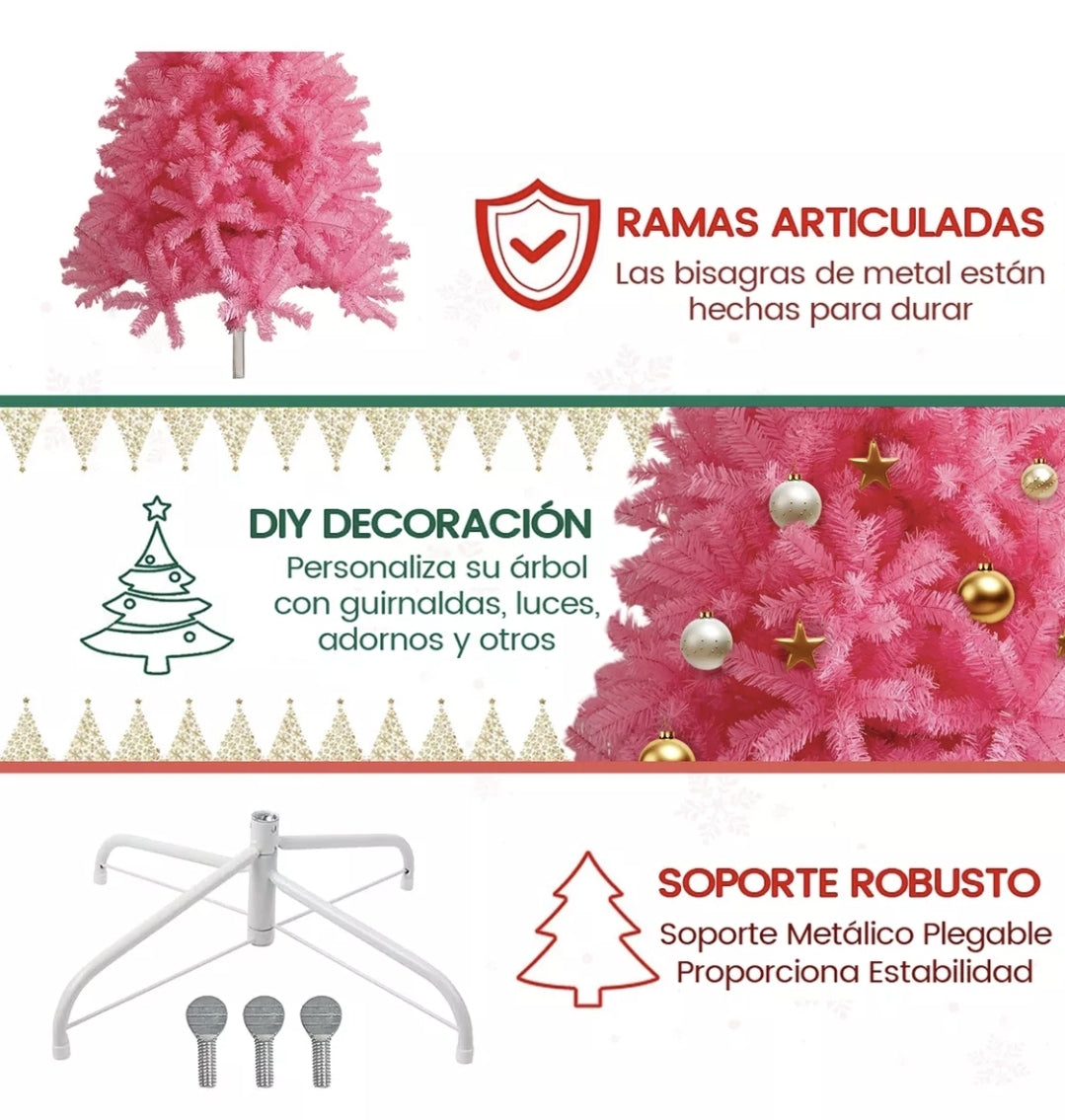 Árbol de Navidad 1.50m 450 ramas ROSA