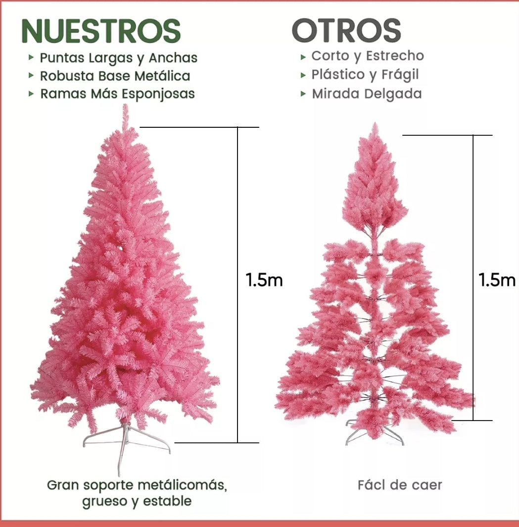 Árbol de Navidad 1.50m 450 ramas ROSA