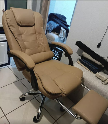 Silla ejecutiva ergonómica con  reposapies CON MASAJEADOR