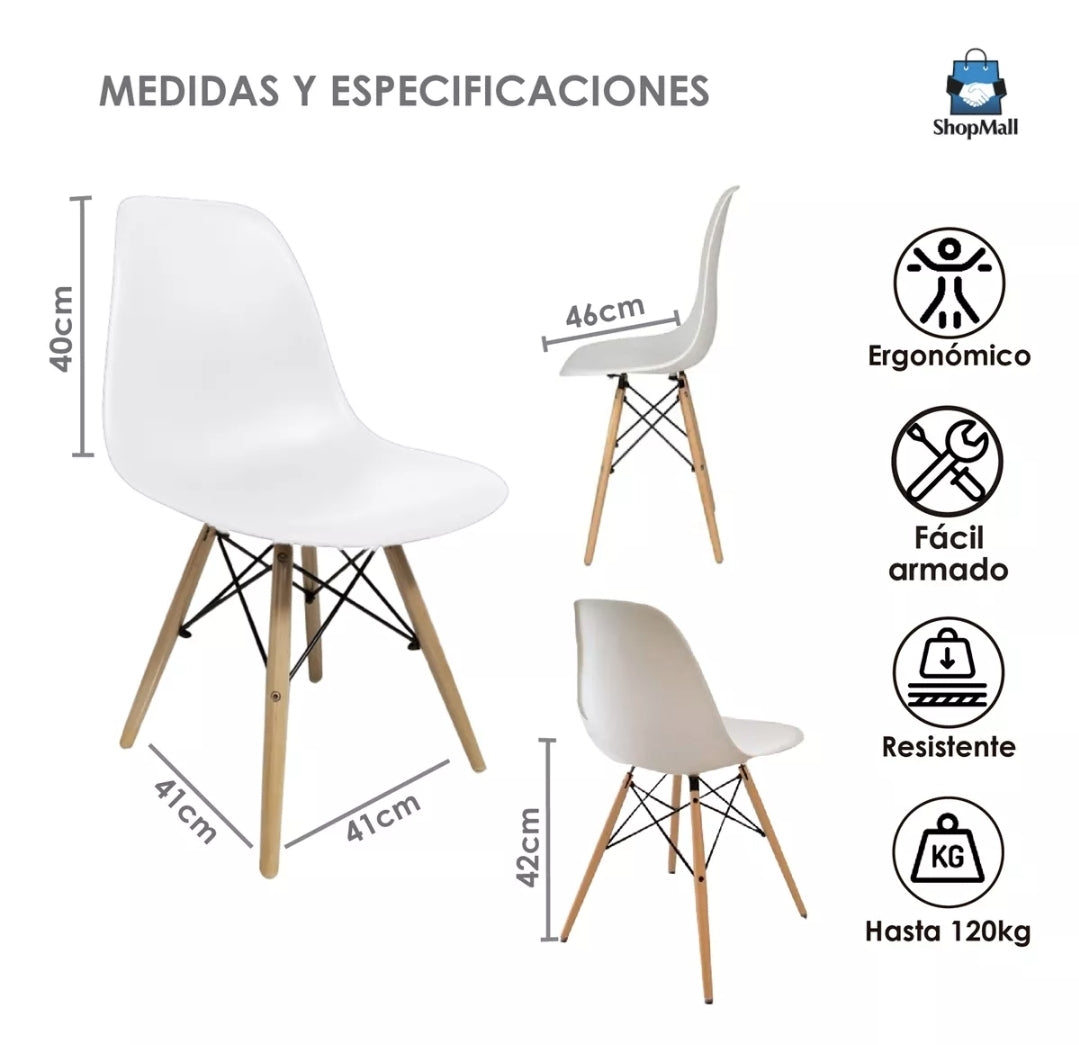 Set 2 sillas eames minimalistas