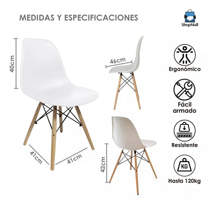 Set 2 sillas eames minimalistas