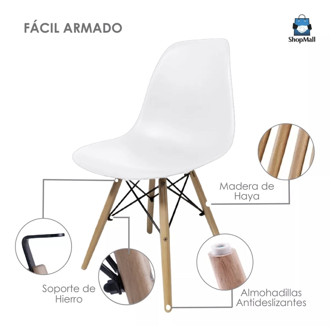 Set 2 sillas eames minimalistas