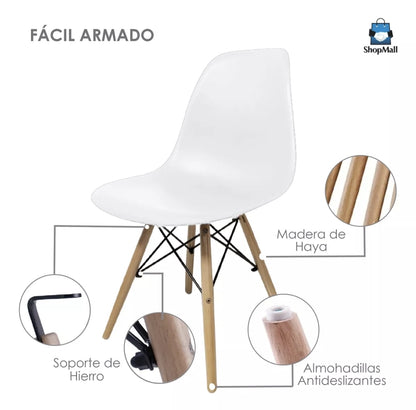 Set 2 sillas eames minimalistas