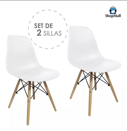 Set 2 sillas eames minimalistas