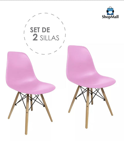 Set 2 sillas eames minimalistas