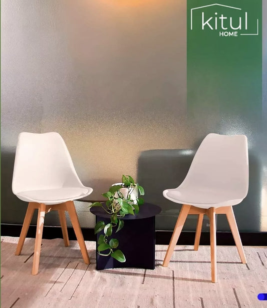 Set 2 sillas de comedor Tulip Minimalistas Acolchadas