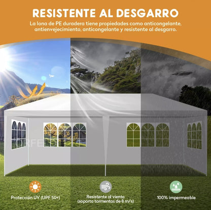 Toldo carpa 6x3m para jardín