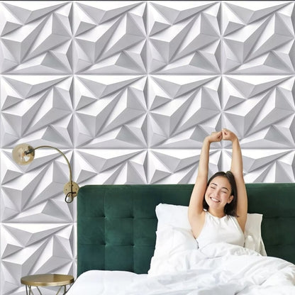 Paneles decorativos 3D de PVC 50x50cm BLANCO MATE