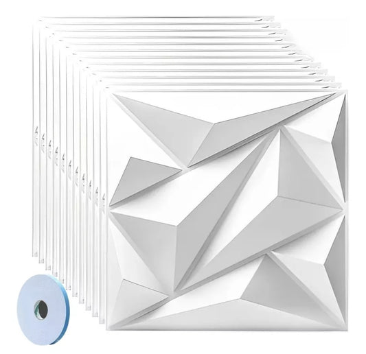 Paneles decorativos 3D de PVC 50x50cm BLANCO MATE