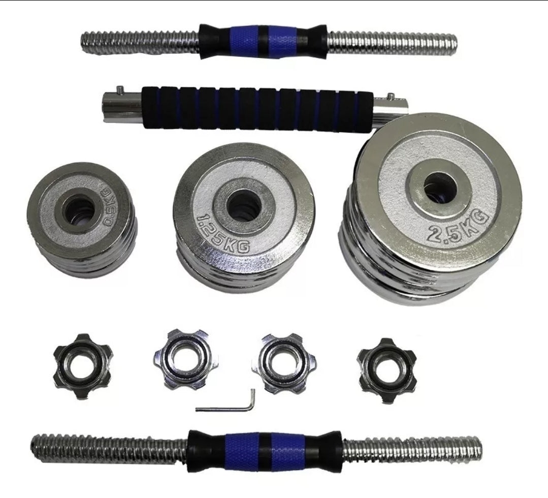 Kit mancuernas Pesas-Barra-Discos 30kg/60lb