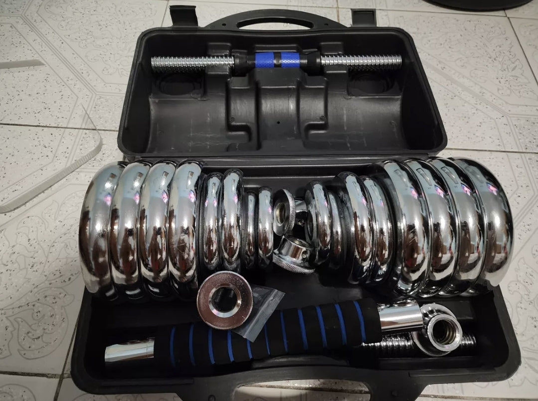 Kit mancuernas Pesas-Barra-Discos 30kg/60lb