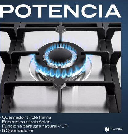 Parrilla Fline empotrable 5 quemadores FLINE | LUND 5 |