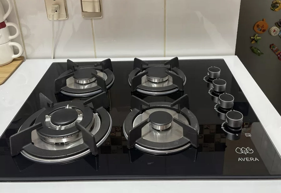 Parrilla  AVERA 4 quemadores Vidrio Templado