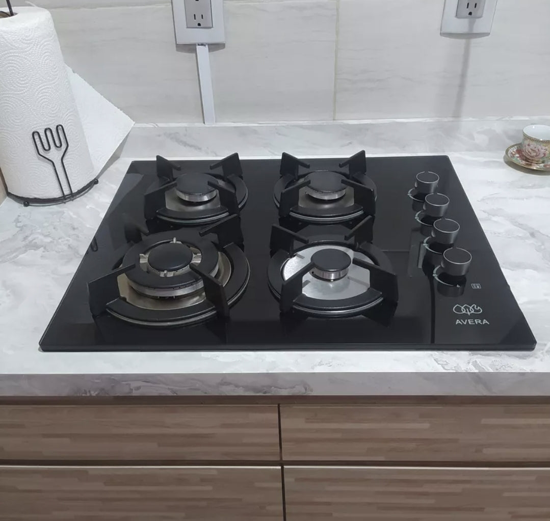 Parrilla  AVERA 4 quemadores Vidrio Templado
