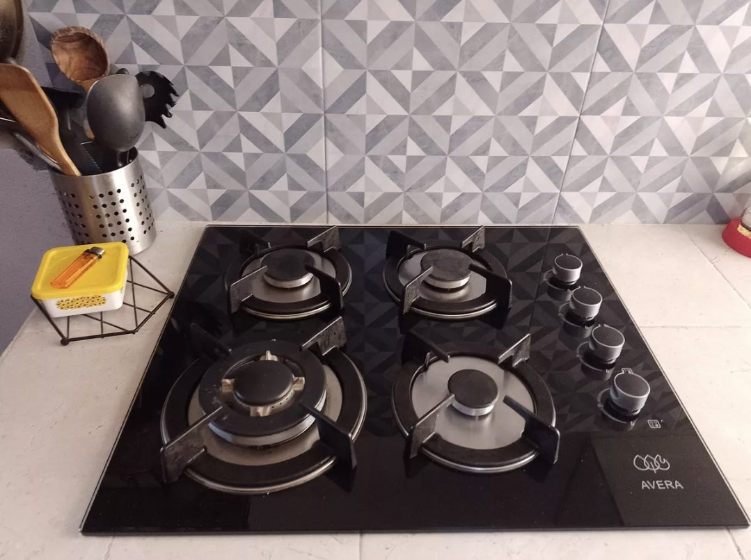 Parrilla  AVERA 4 quemadores Vidrio Templado