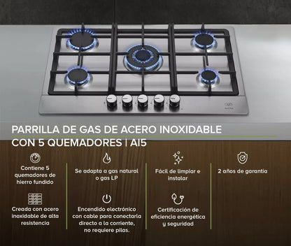 Parrilla Avera a gas  5 quemadores
