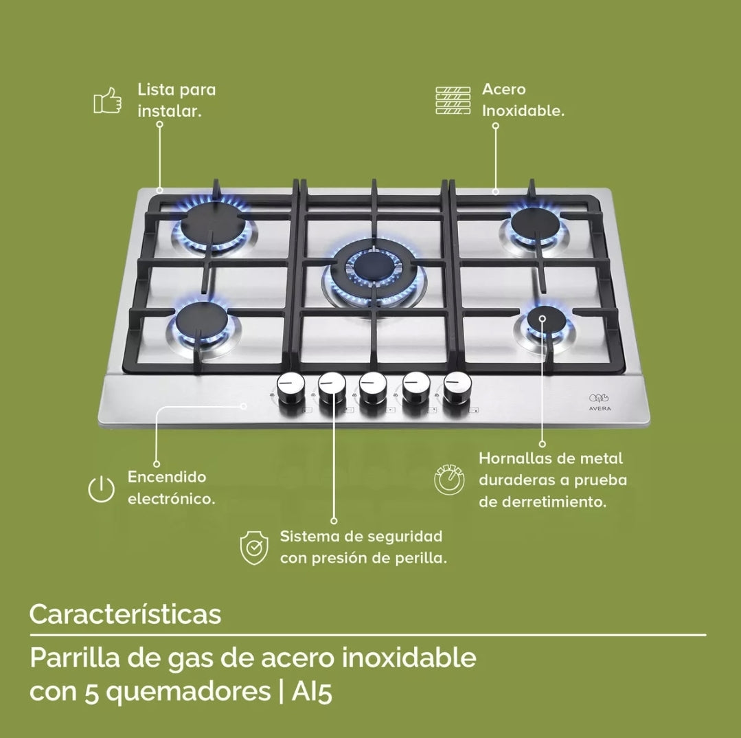 Parrilla Avera a gas  5 quemadores