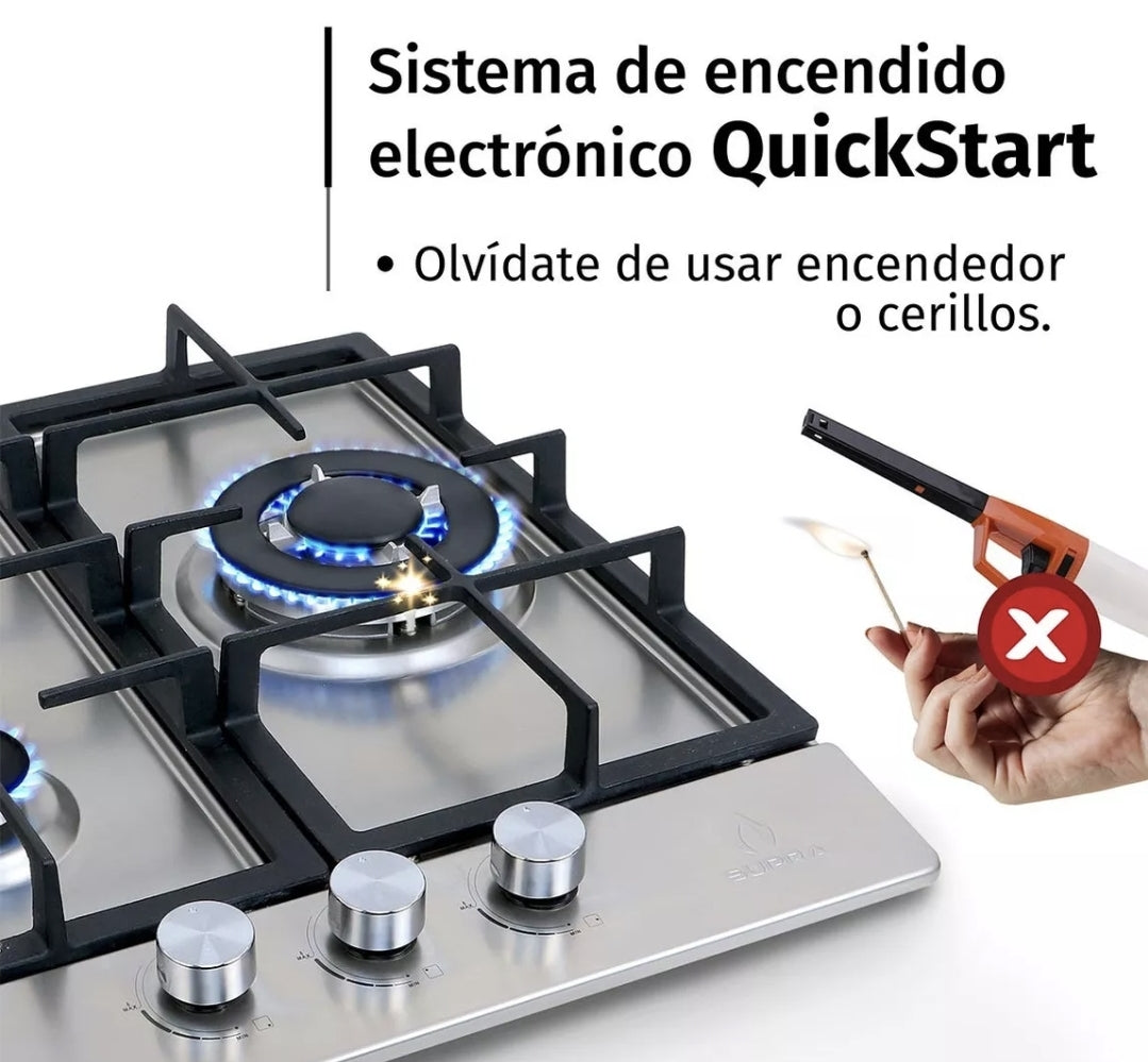Supra parrilla a gas 3 quemadores