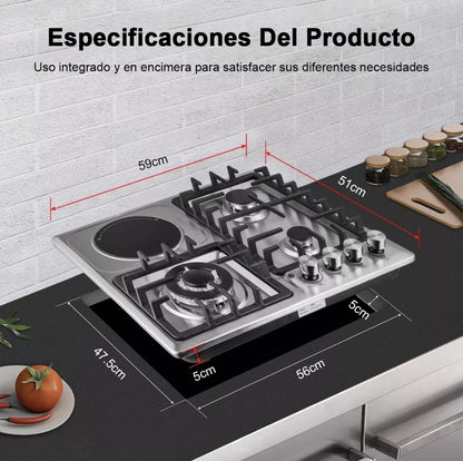 Parrilla de gas acero inoxidable eléctrica cerámica