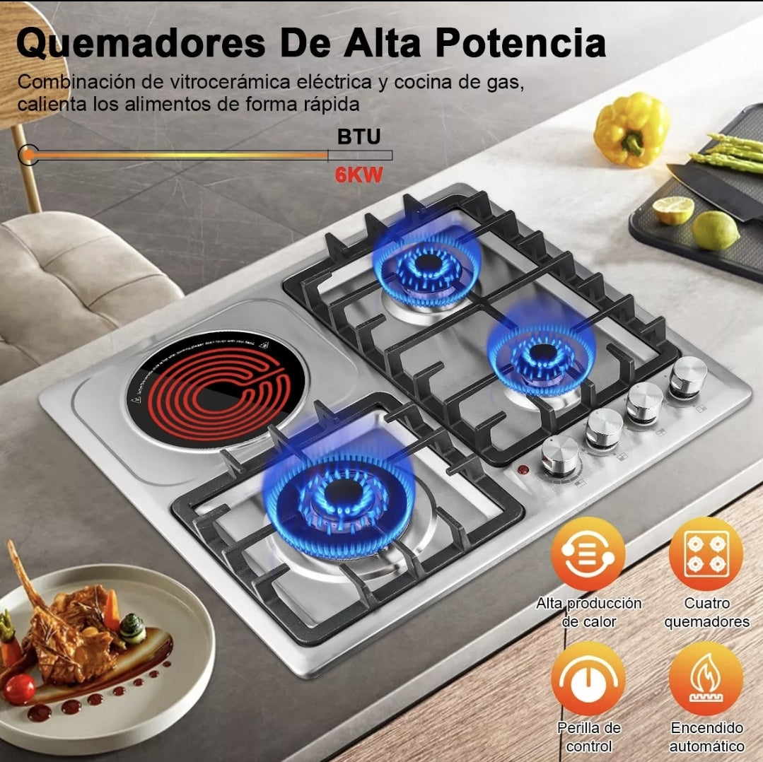 Parrilla de gas acero inoxidable eléctrica cerámica