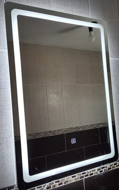 Espejo Rectangular Con Luz Táctil Tricolor Led 70x50