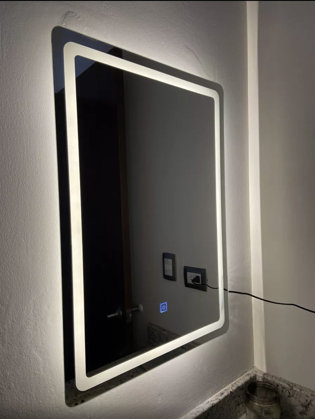 Espejo Rectangular Con Luz Táctil Tricolor Led 70x50