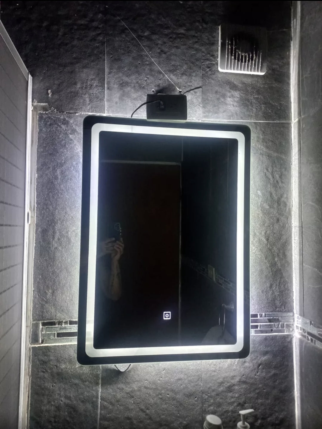 Espejo Rectangular Con Luz Táctil Tricolor Led 70x50