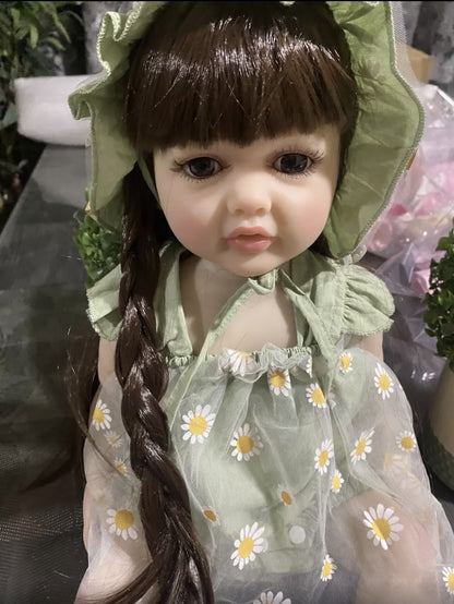 Bebé TIPO Reborn Silicona Pelo largo 55cm