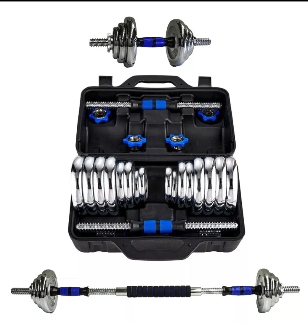 Kit de mancuernas 30 kg ajustable a barra recta