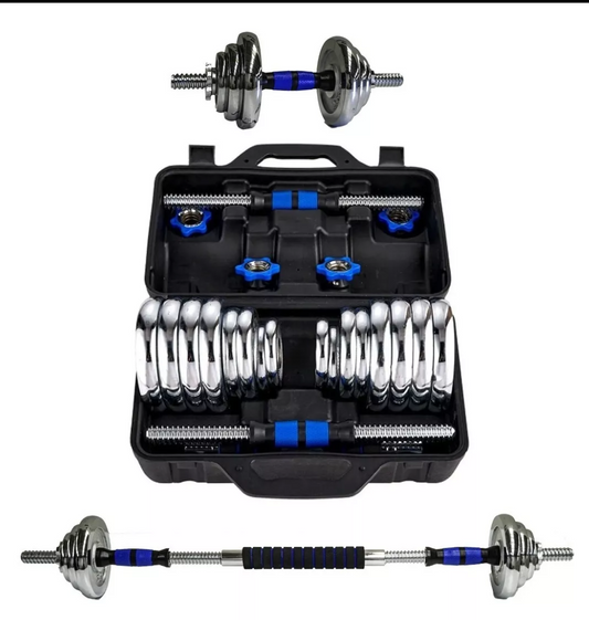 Kit de mancuernas 30 kg ajustable a barra recta